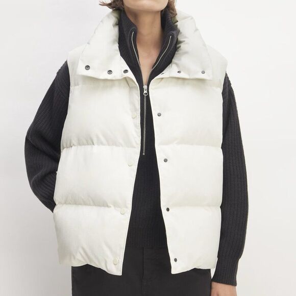 Everlane The ReDown Puffer Vest Bone Ivory White M - Picture 1 of 6